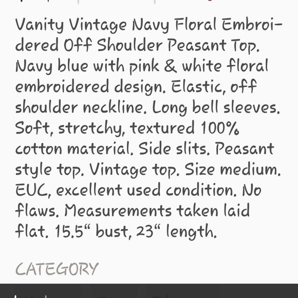 Vanity off the shoulder pendant top - Picture 4 of 4